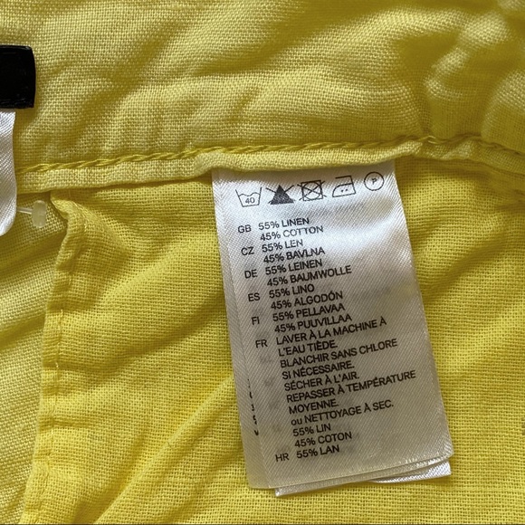 H&M Size 2 Linen Cotton Shorts Yellow - Picture 5 of 12